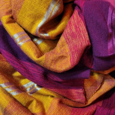 Tissu soie et laine multicolore