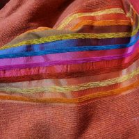 Soie de Cactus / Velours / Laine – Arc en Orange – 300×200