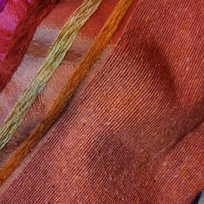 Soie de Cactus / Velours / Laine – Arc en Orange – 300x200 – Image 3