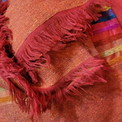 Soie de Cactus / Velours / Laine – Arc en Orange – 300x200 – Image 2