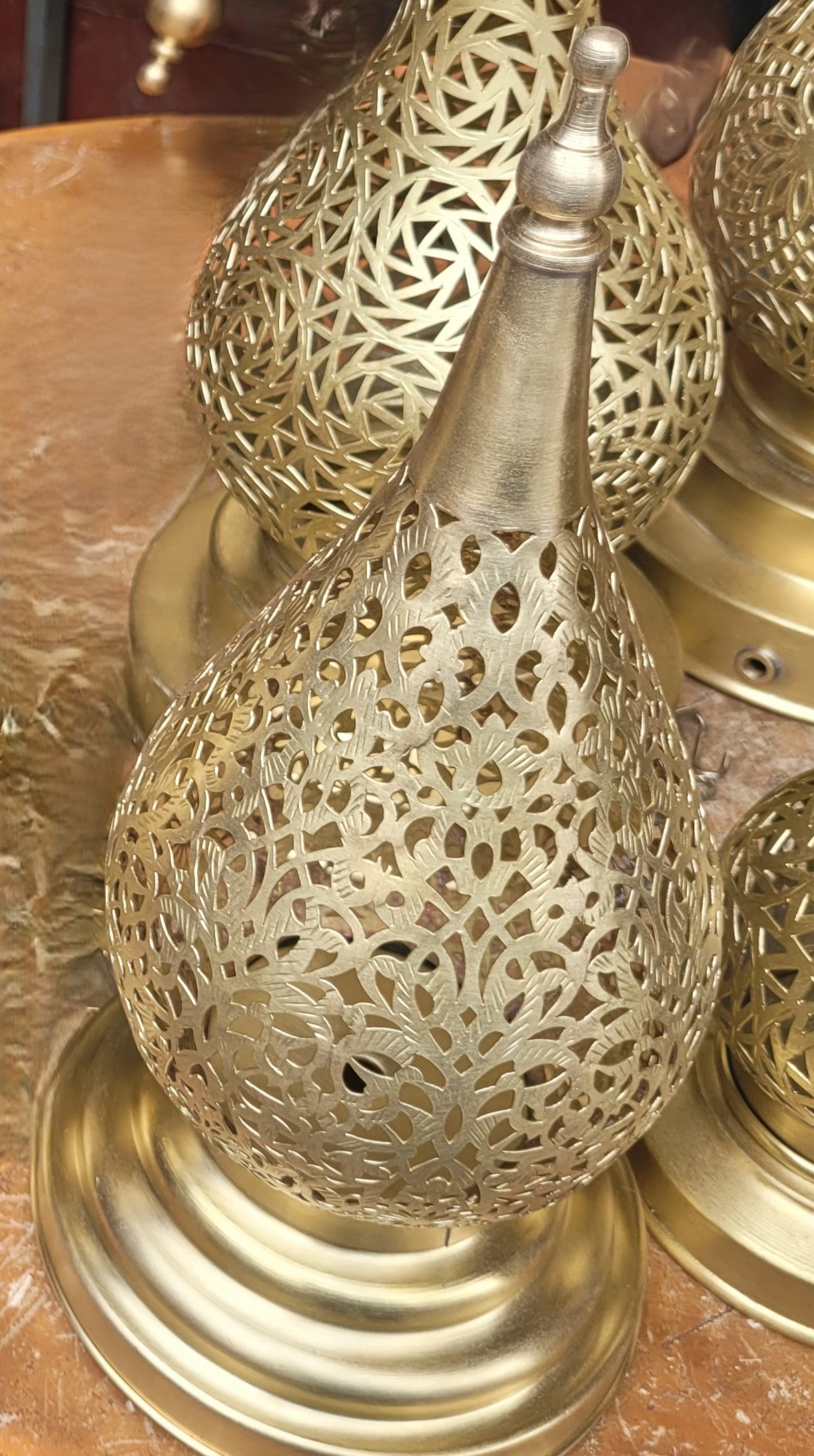 Lampe de table bronze marocaine larme